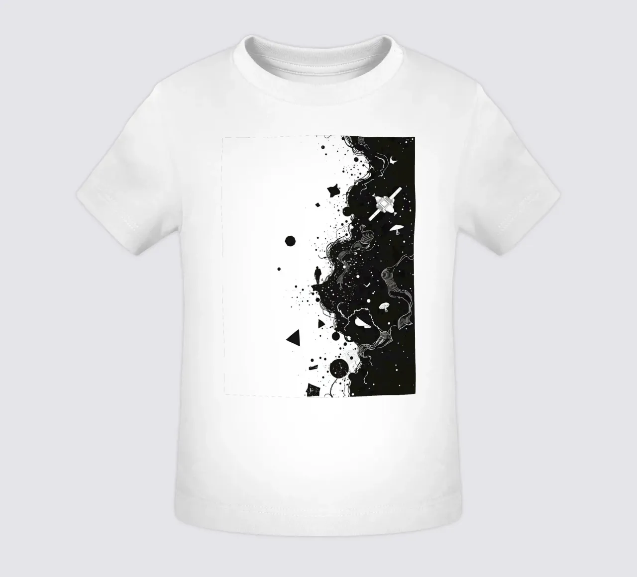 Silhouette sul bordo della scogliera con forme celestiali astratte maglietta neonato da DesignDoodle