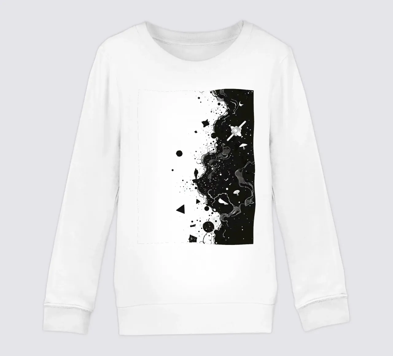 Silhouette sul bordo della scogliera con forme celestiali astratte felpa bambino da DesignDoodle