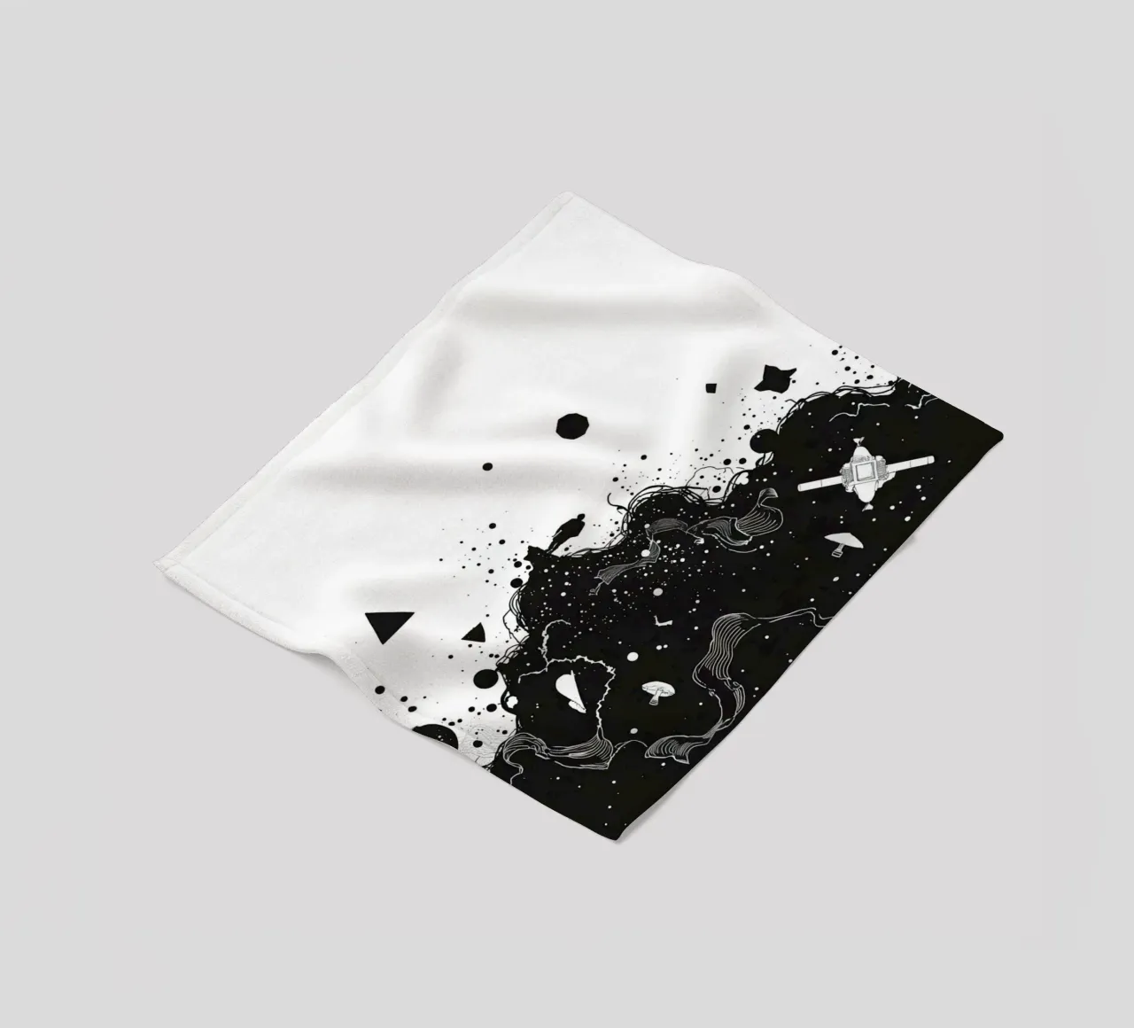 Silhouette auf Klippe Rand mit abstrakten himmlischen Formen Fleecedecke von DesignDoodle