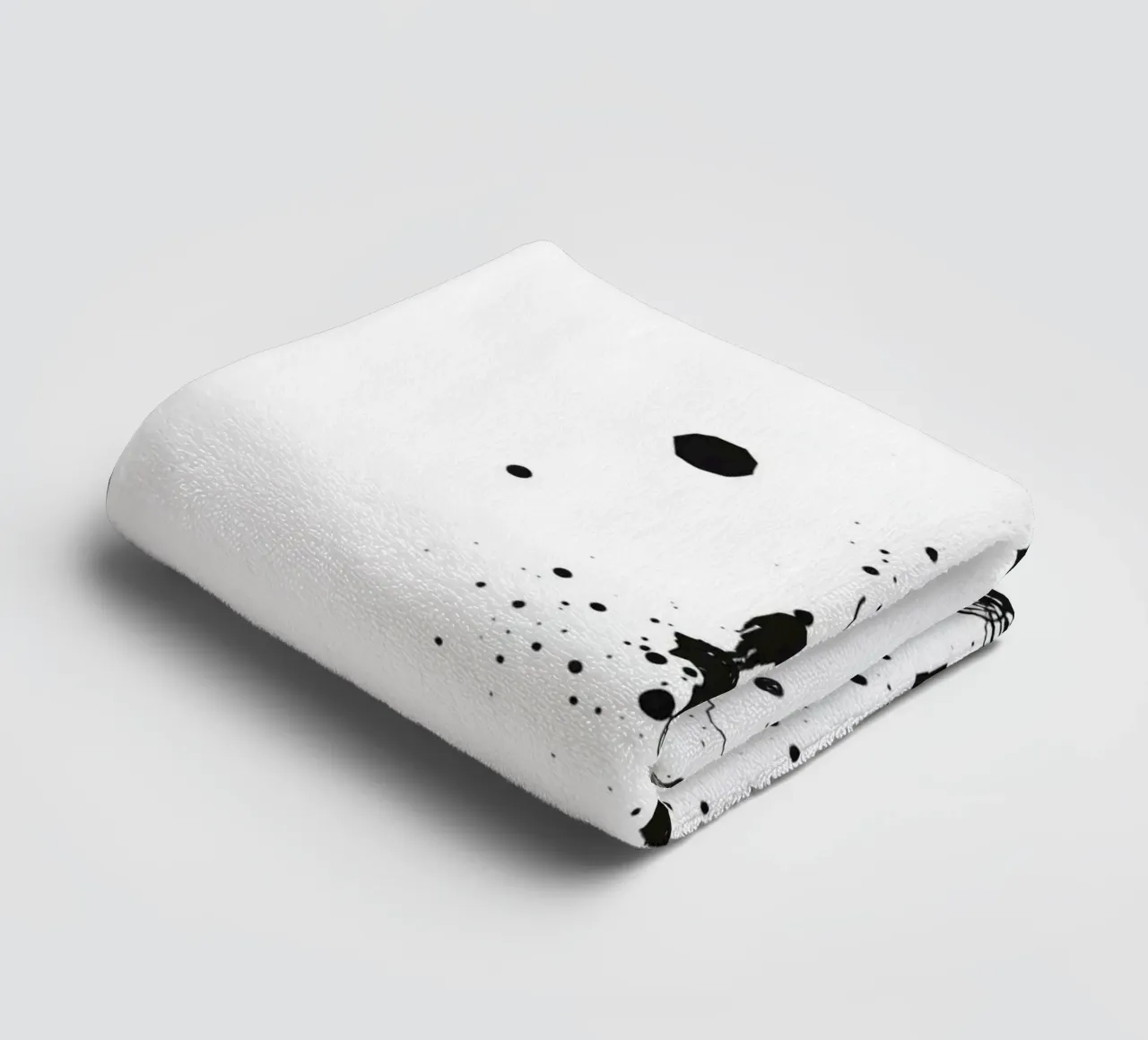 Silhouette on Cliff Edge with Abstract Celestial Forms towel by DesignDoodle