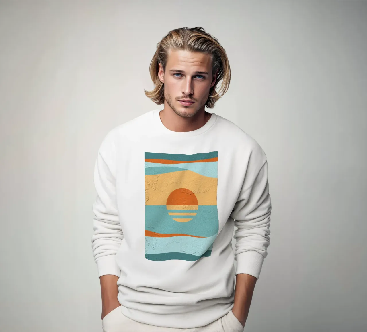 Retro-Sonnenuntergang mit Textur Sweatshirt von Martina