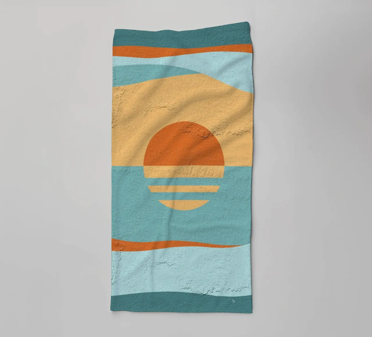 Retro textured sunset towel by Martina