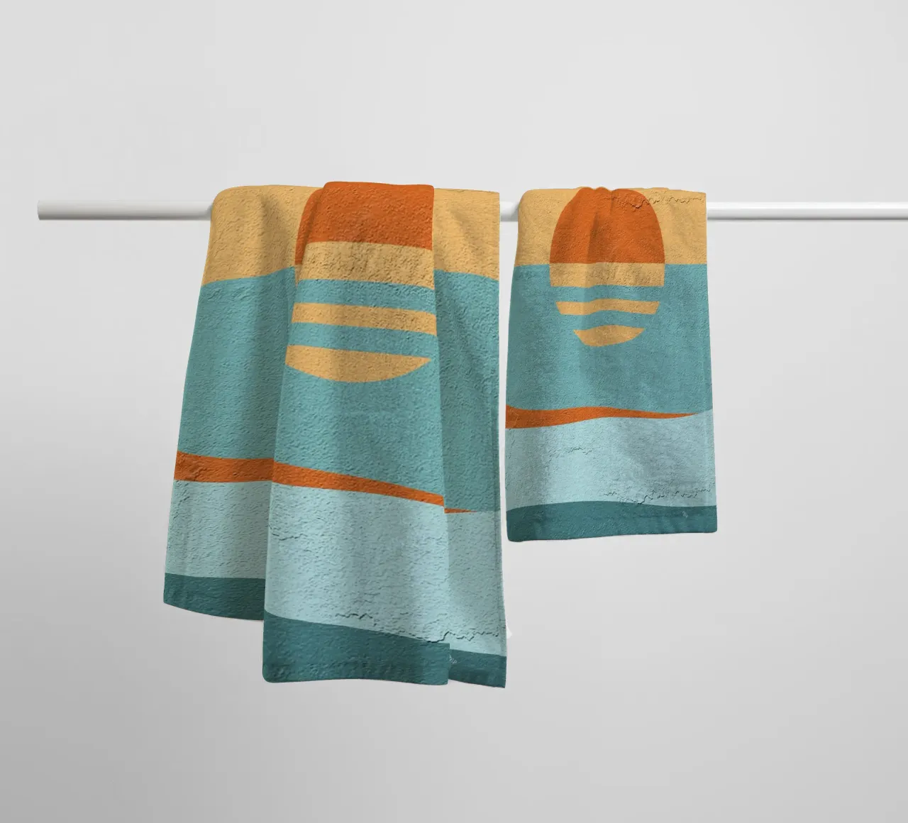 Retro textured sunset towel by Martina