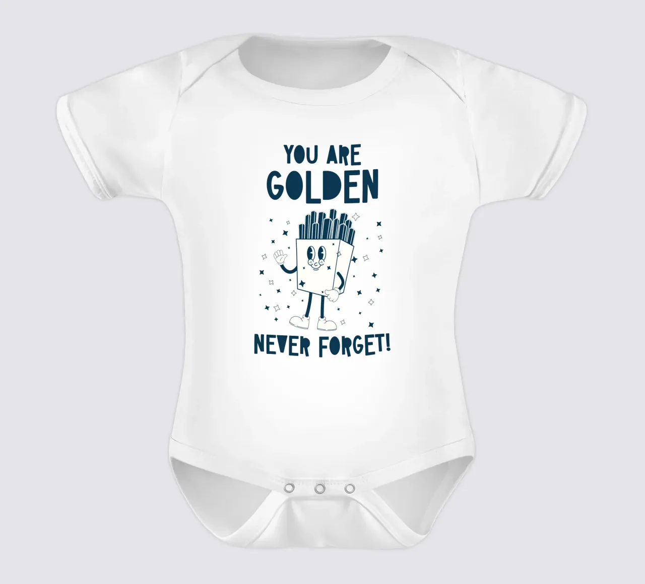 Retro Fries Character You Are Golden Never Forget Azul Blanco body de bebé de Studio Frances M