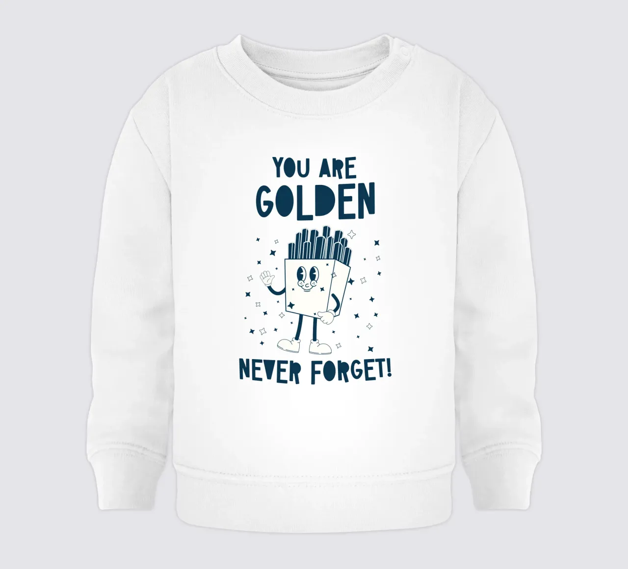 Retro Fries Character You Are Golden Never Forget Azul Blanco sudadera de bebé de Studio Frances M