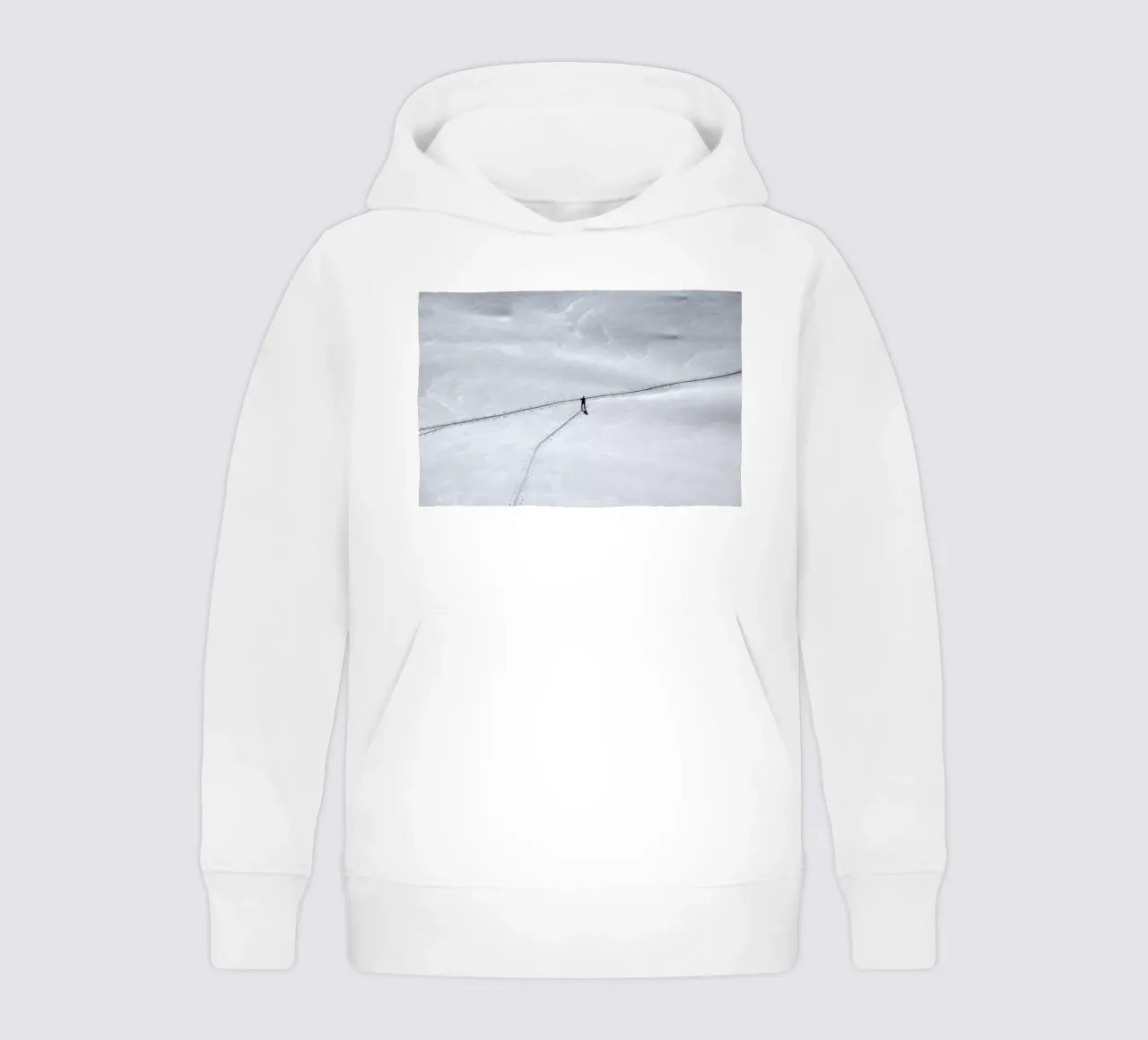 Lonely Skier in the Alps felpa bambino con cappuccio da Fjöllart