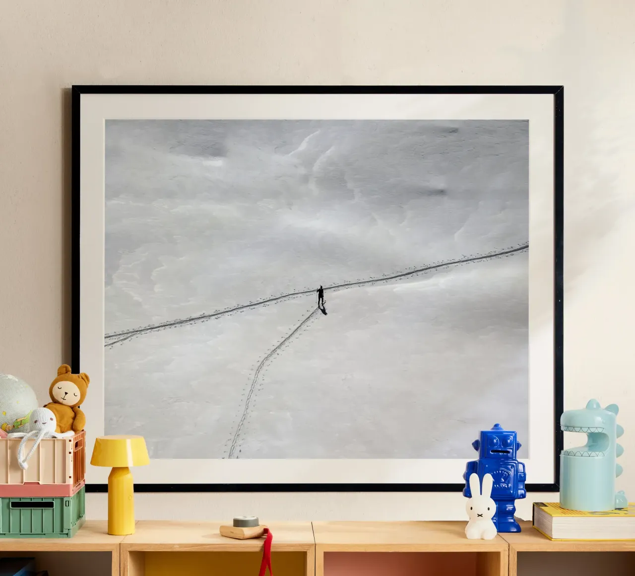 Lonely Skier in the Alps carta hahnemühle da Fjöllart