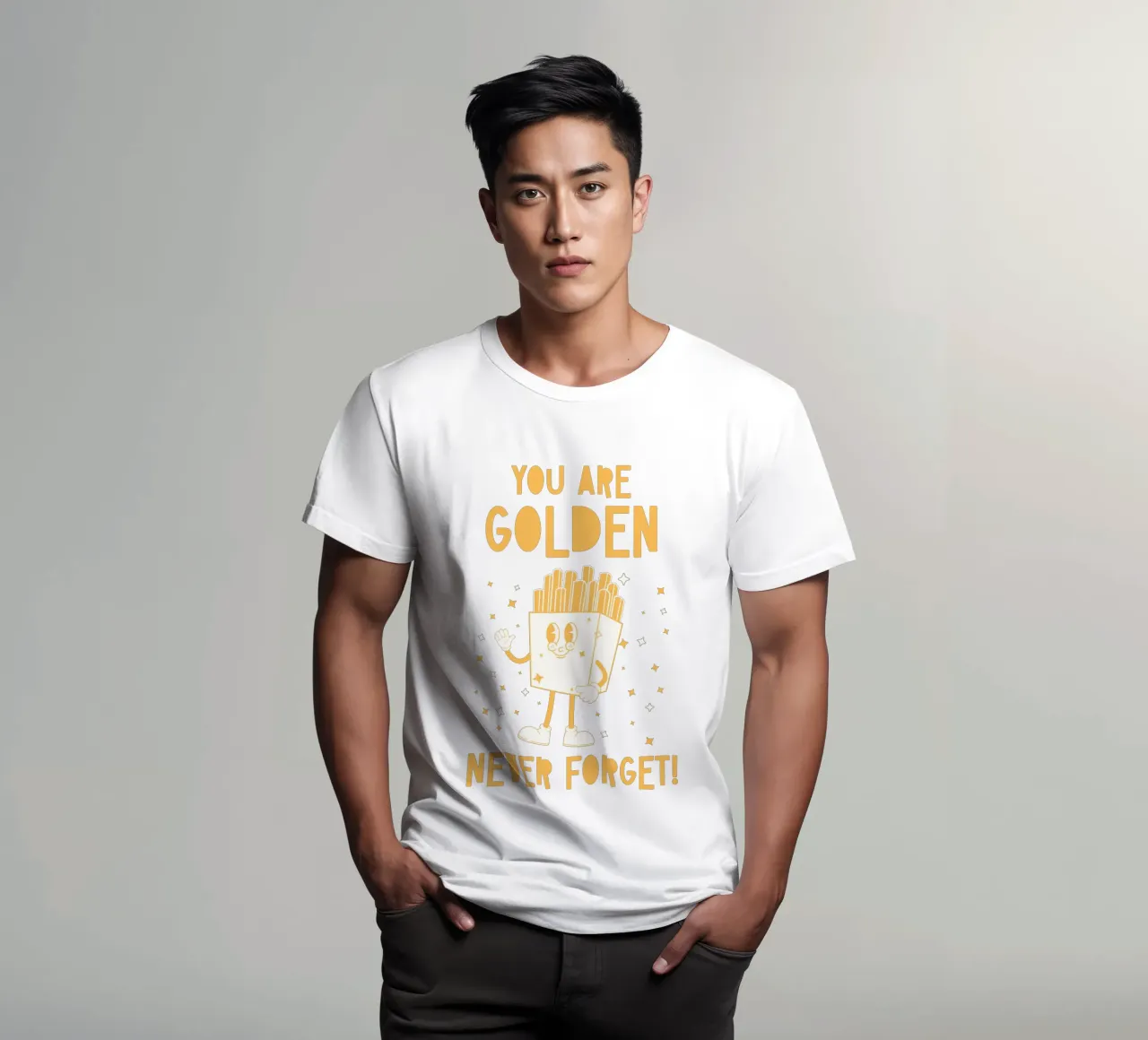 Retro Pommes Caractère You Are Golden Never Forget Jaune Blanc t-shirt de Studio Frances M