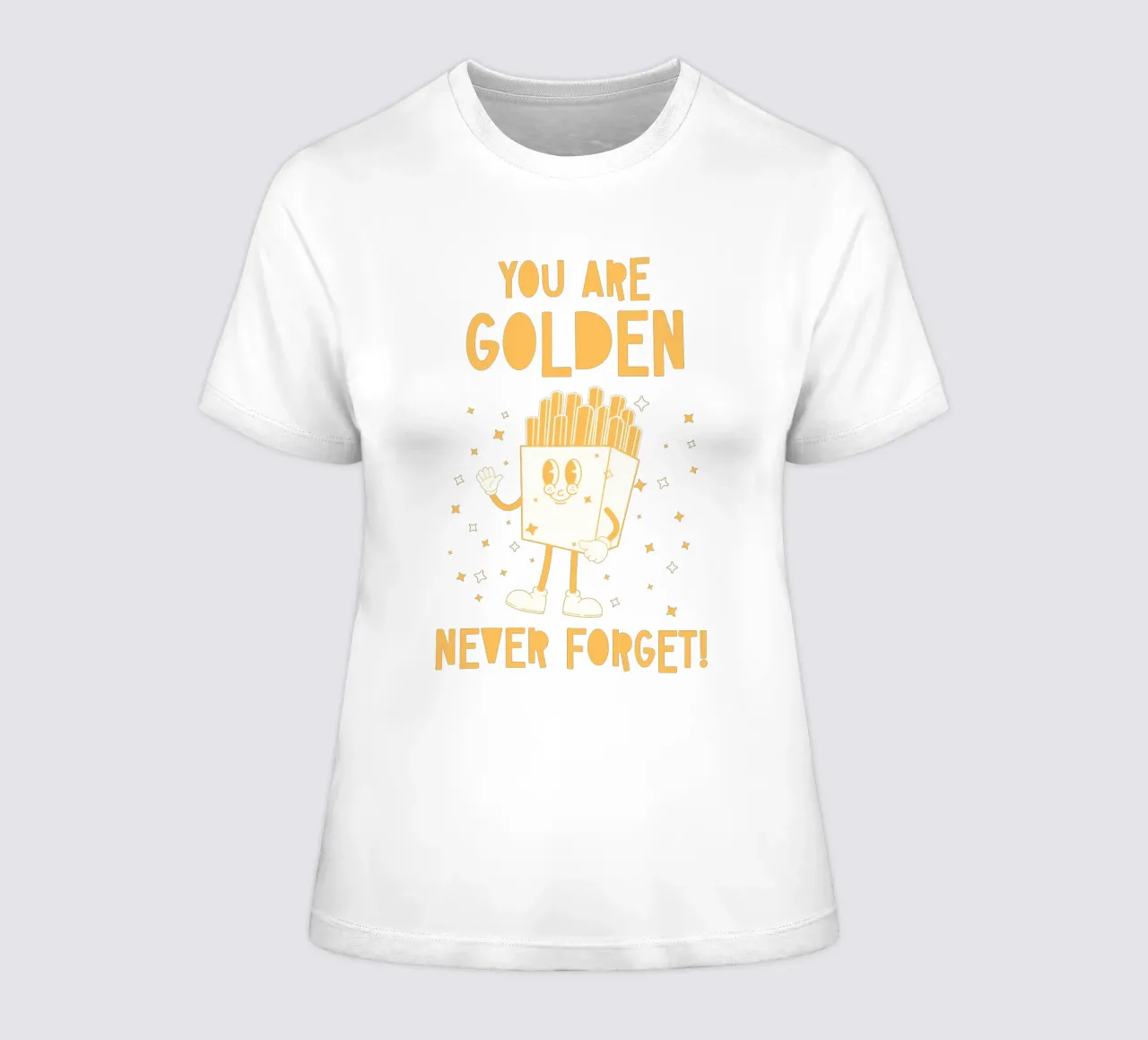 Retro Pommes Caractère You Are Golden Never Forget Jaune Blanc t-shirt ajusté pour femmes de Studio Frances M