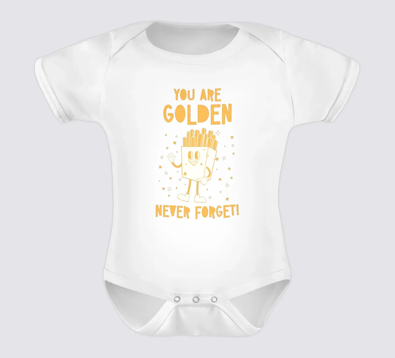Retro Pommes Caractère You Are Golden Never Forget Jaune Blanc body bébé de Studio Frances M