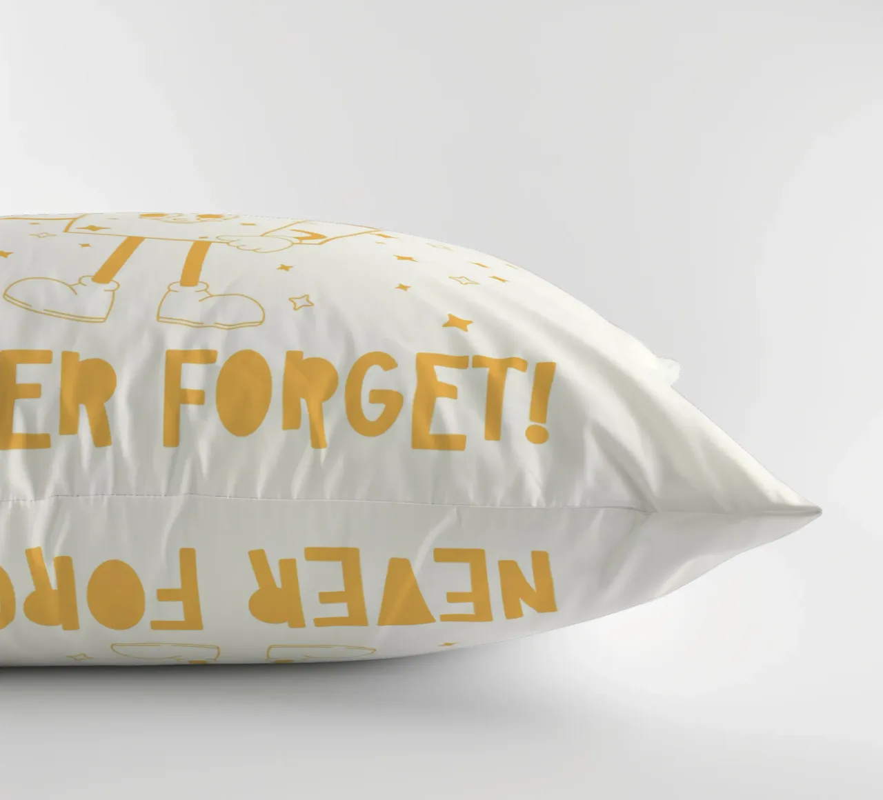 Retro Pommes Caractère You Are Golden Never Forget Jaune Blanc coussin de Studio Frances M