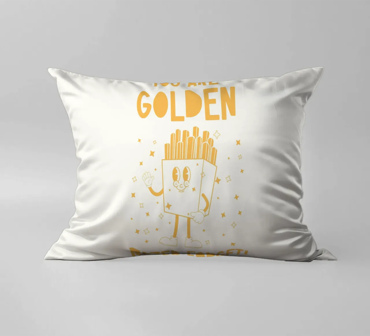 Retro Pommes Caractère You Are Golden Never Forget Jaune Blanc coussin de Studio Frances M