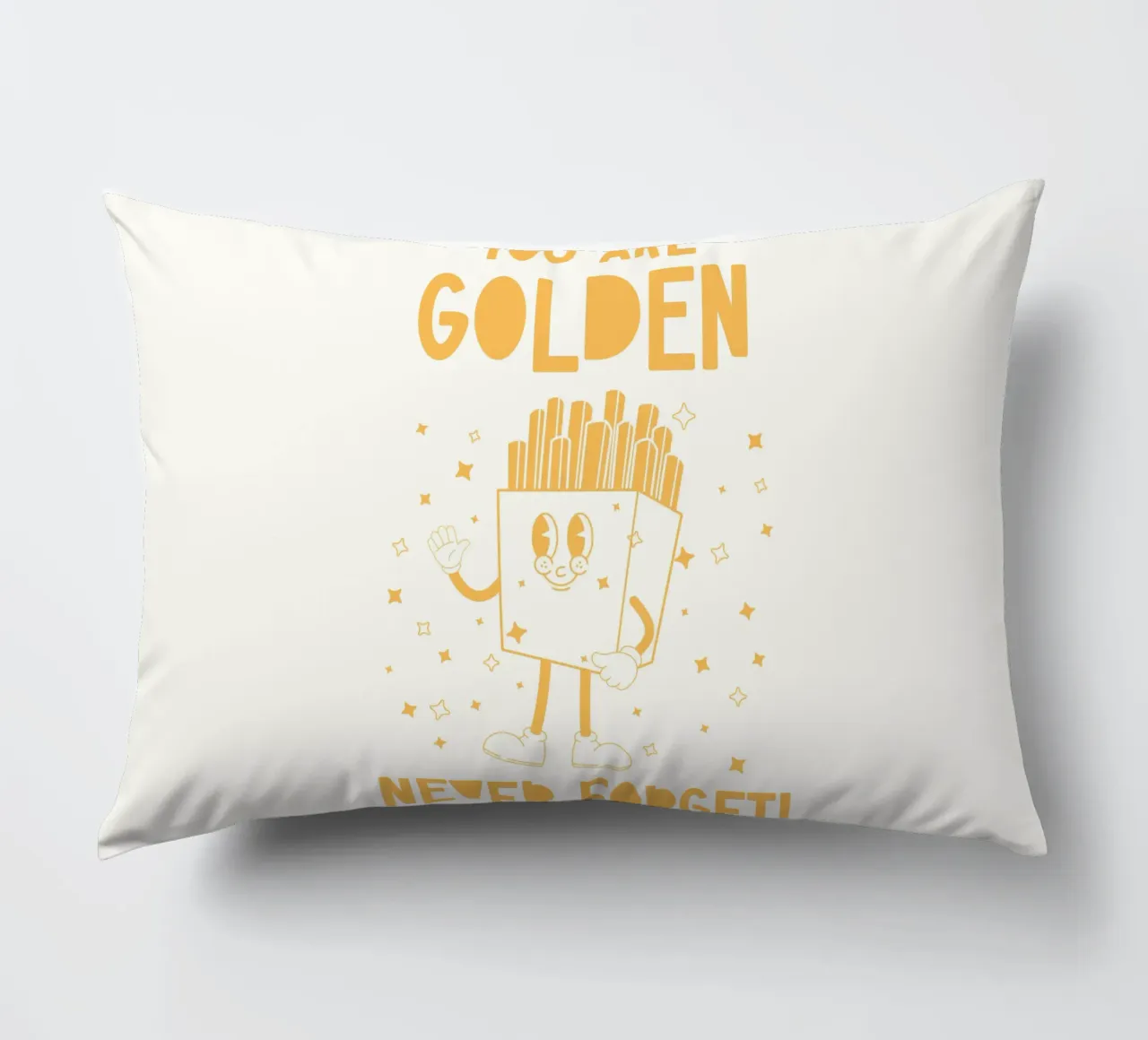 Retro Pommes Caractère You Are Golden Never Forget Jaune Blanc coussin de Studio Frances M