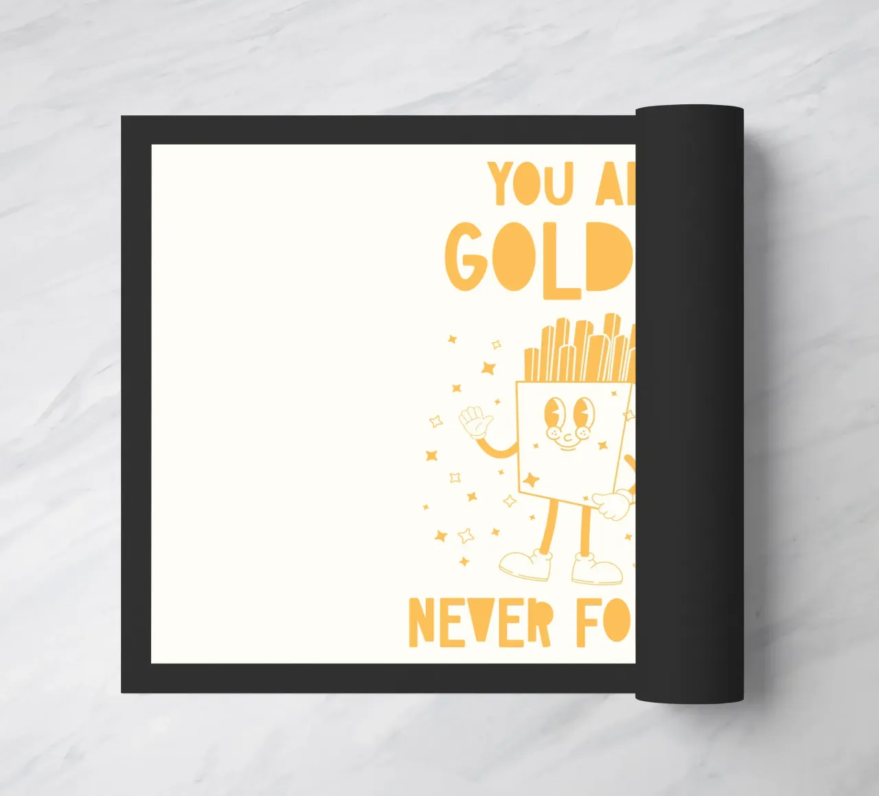 Patatine retrò Personaggio Sei d'Oro Non Dimenticare Mai Giallo Bianco zerbino da Studio Frances M