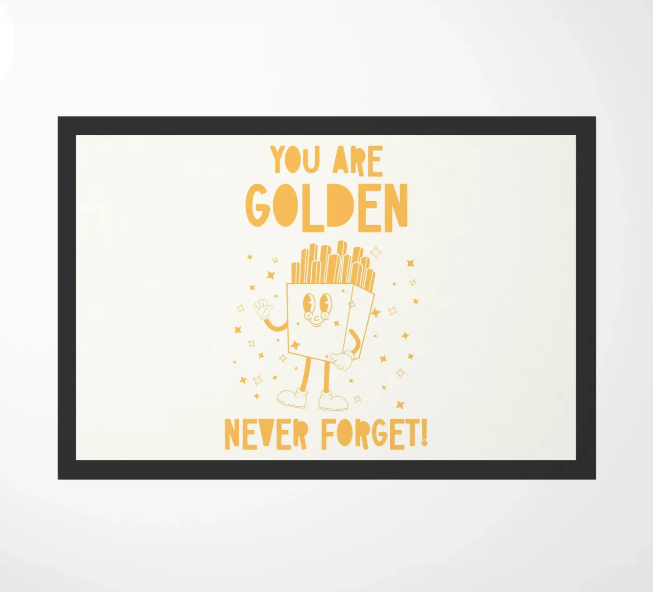 Patatine retrò Personaggio Sei d'Oro Non Dimenticare Mai Giallo Bianco zerbino da Studio Frances M