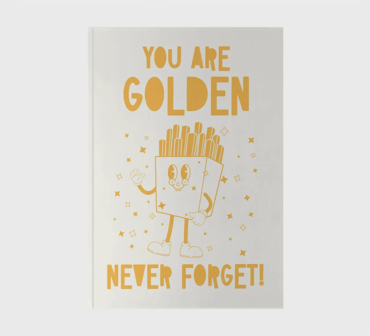 Retro Pommes Caractère You Are Golden Never Forget Jaune Blanc carnet de notes de Studio Frances M