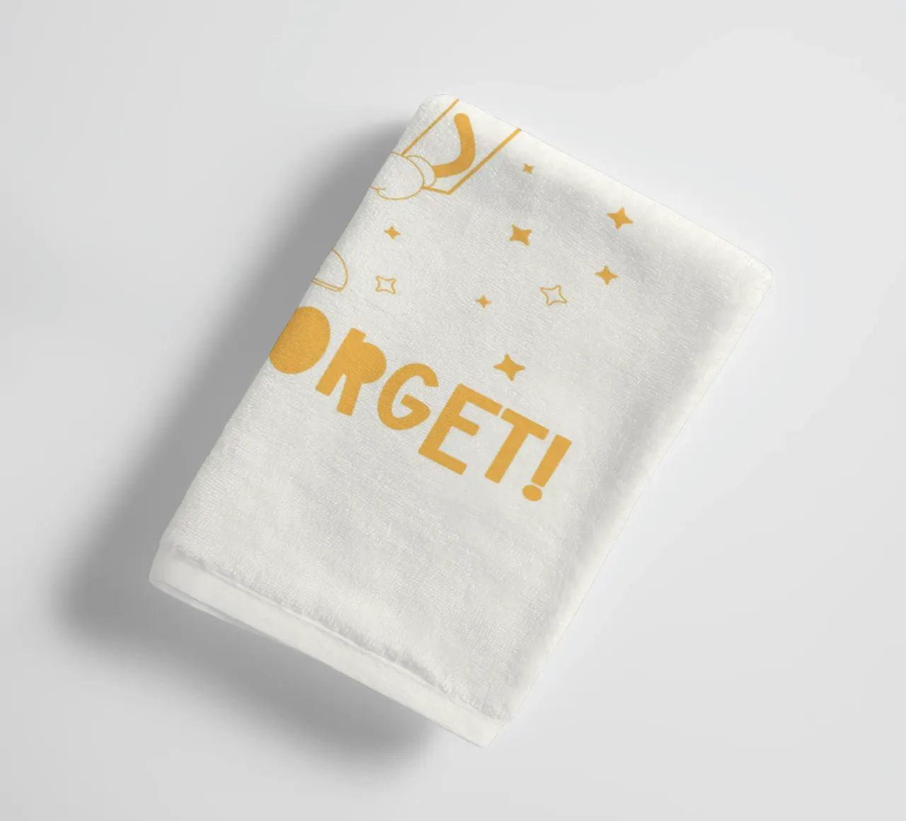 Retro Pommes Charakter You Are Golden Never Forget Gelb Weiß Handtuch von Studio Frances M