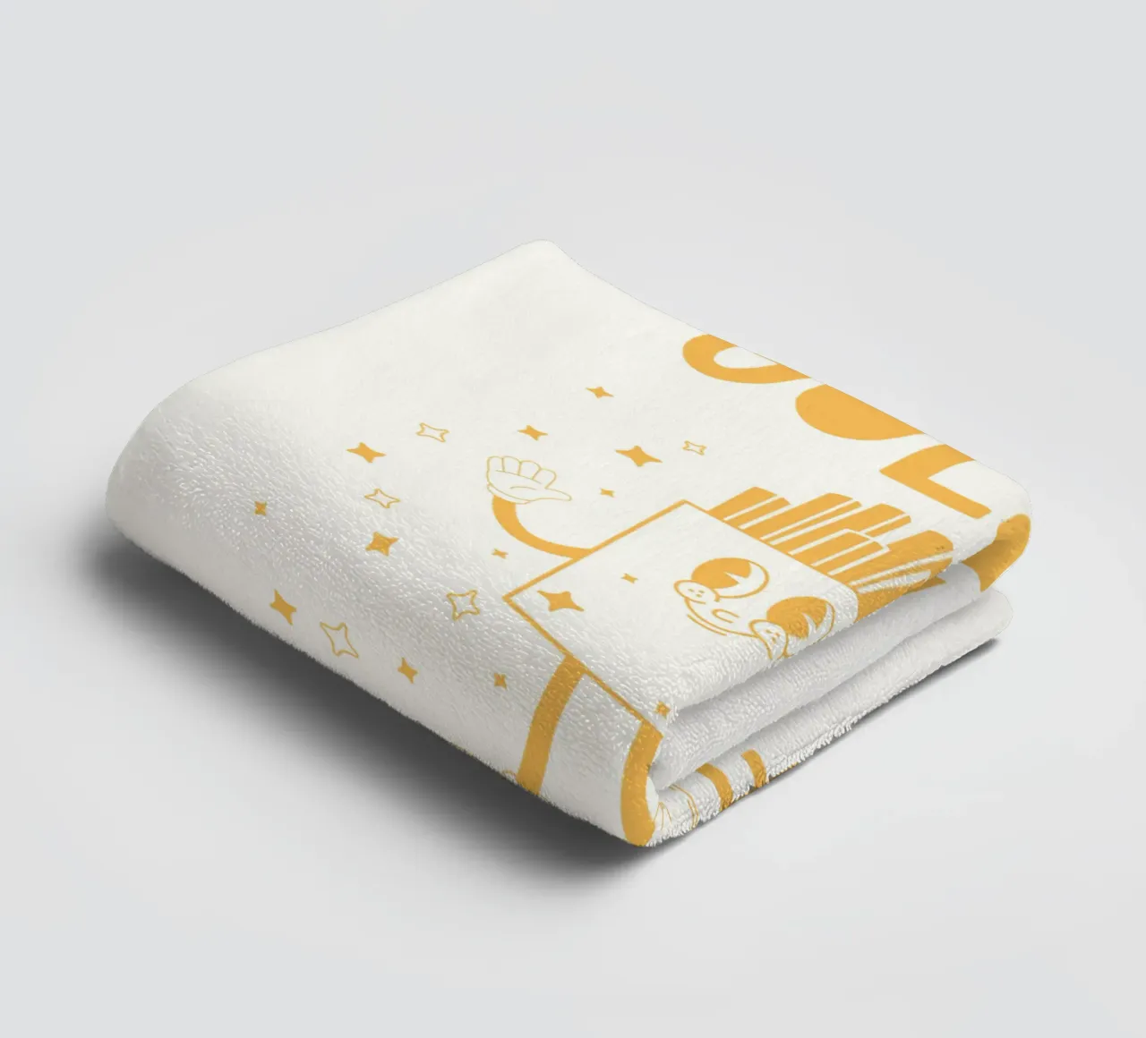 Retro Pommes Charakter You Are Golden Never Forget Gelb Weiß Handtuch von Studio Frances M