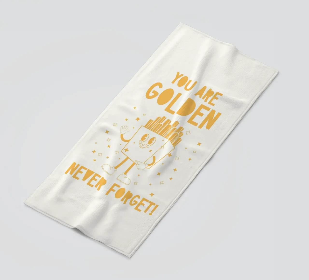 Retro Pommes Caractère You Are Golden Never Forget Jaune Blanc serviette de plage de Studio Frances M