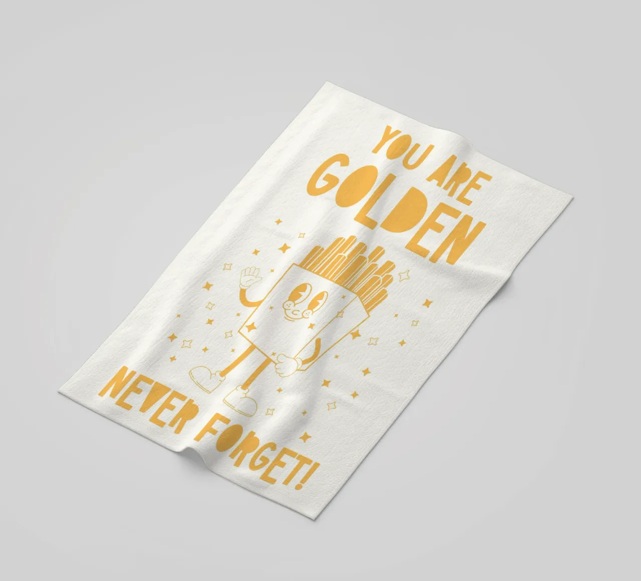 Retro Pommes Caractère You Are Golden Never Forget Jaune Blanc serviette de plage de Studio Frances M