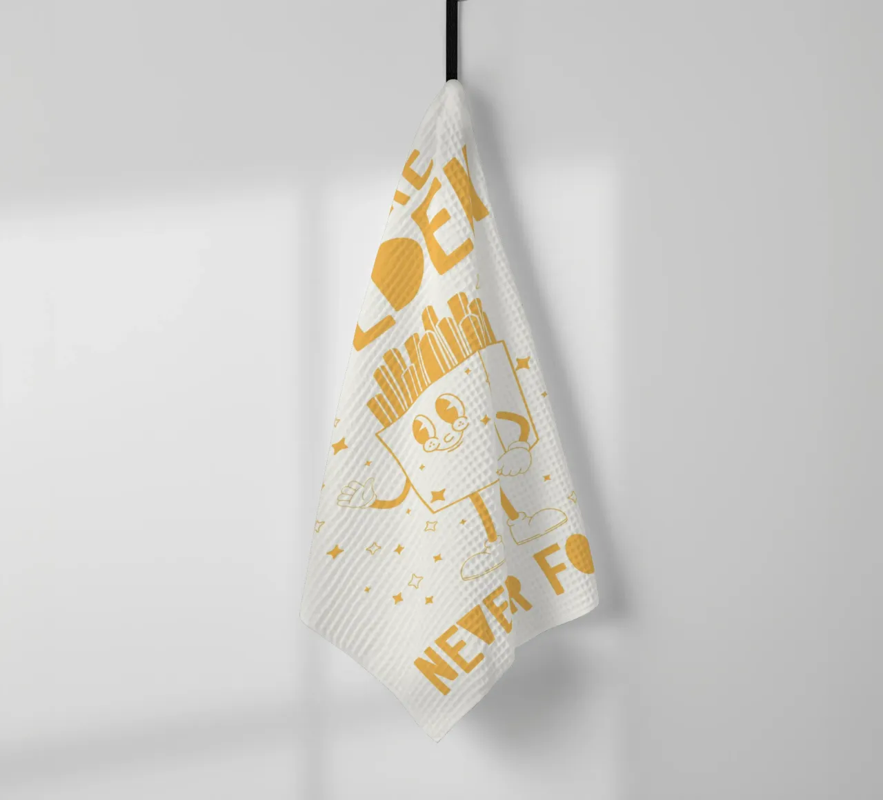 Retro Pommes Caractère You Are Golden Never Forget Jaune Blanc torchon de Studio Frances M