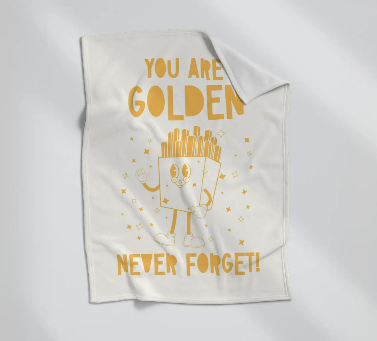 Retro Pommes Caractère You Are Golden Never Forget Jaune Blanc plaid polaire de Studio Frances M