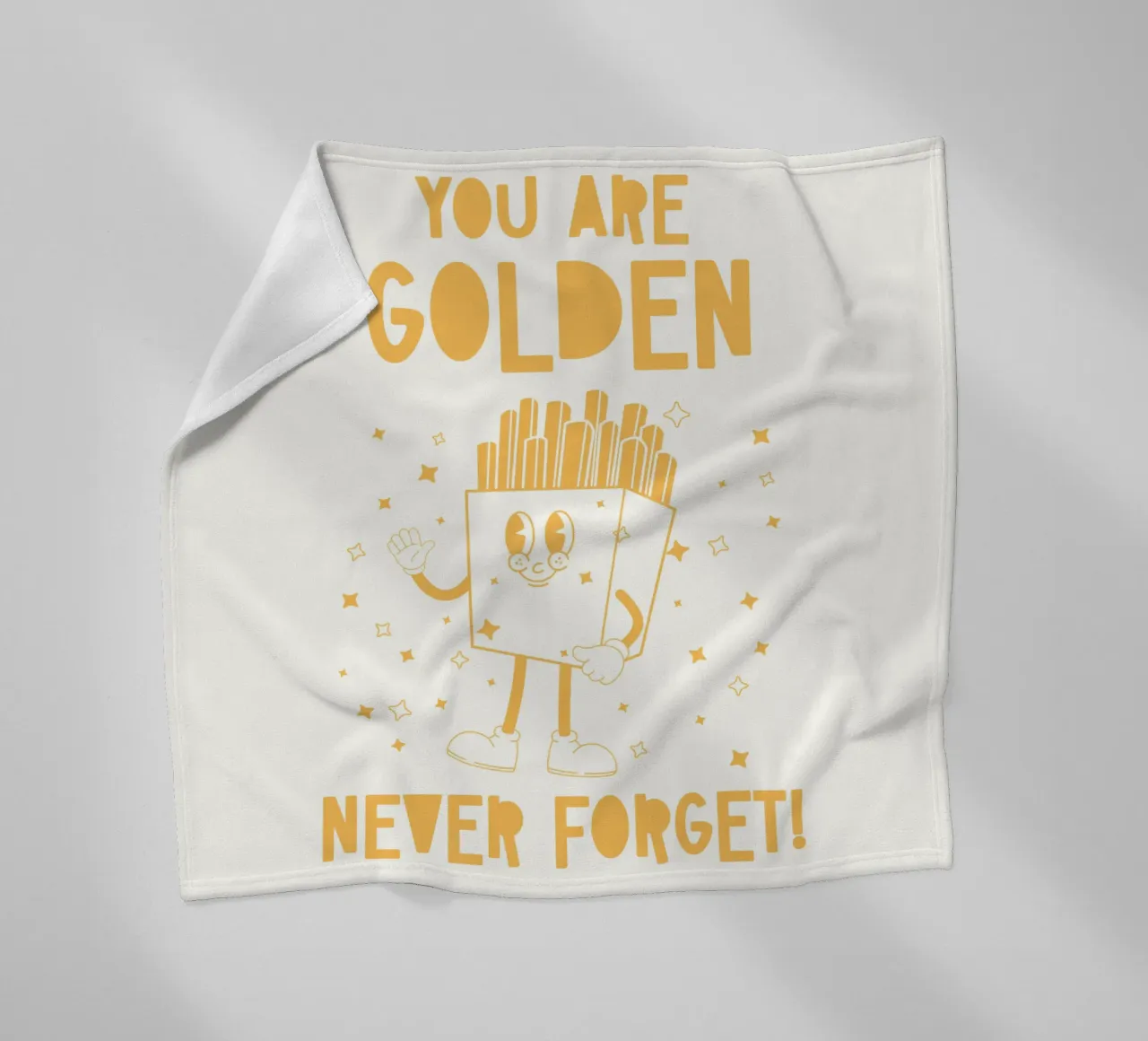 Retro Pommes Caractère You Are Golden Never Forget Jaune Blanc plaid polaire de Studio Frances M