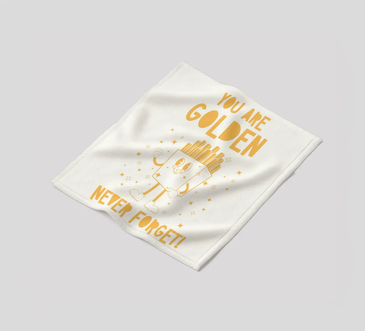 Retro Pommes Caractère You Are Golden Never Forget Jaune Blanc plaid polaire de Studio Frances M