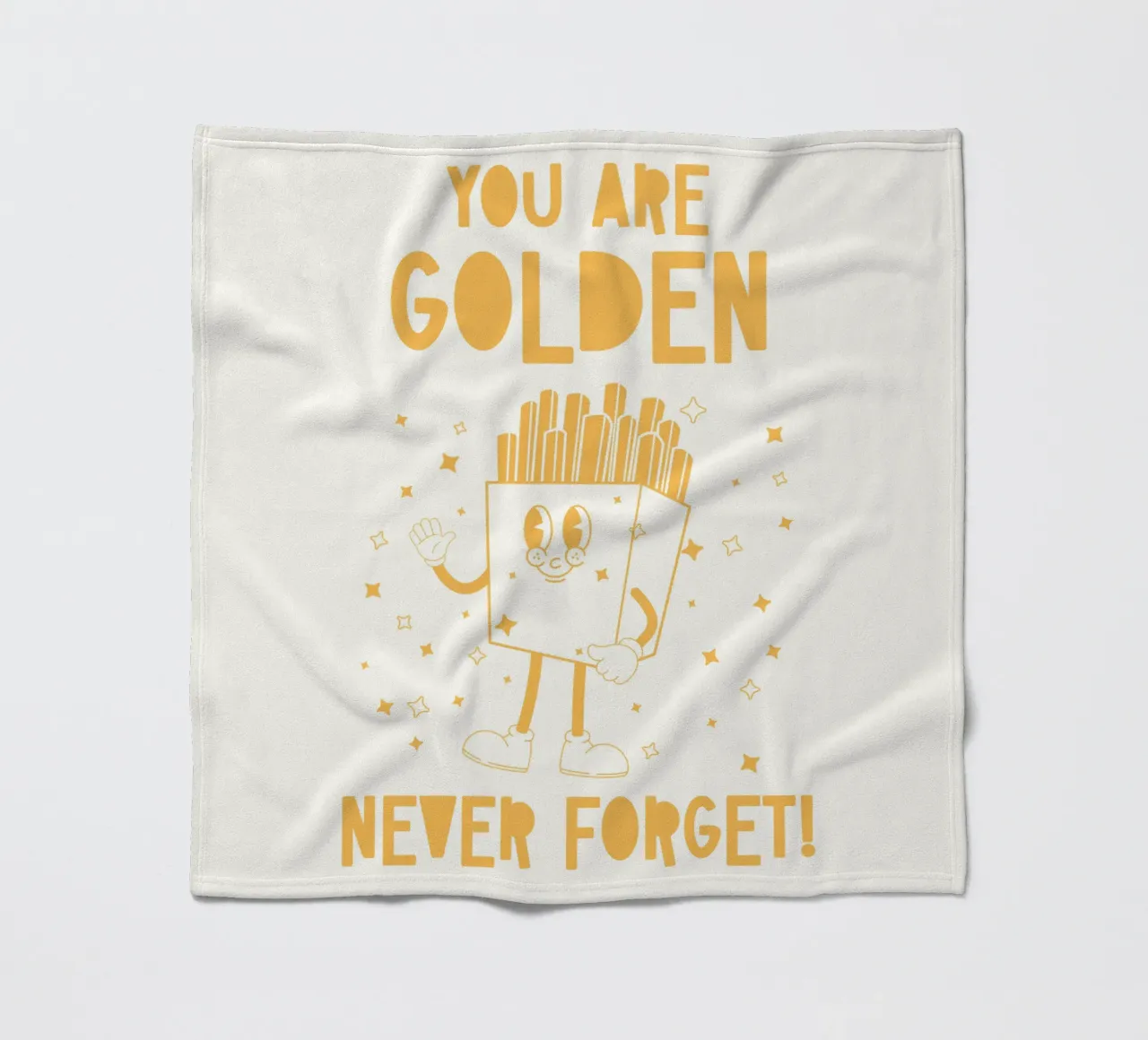 Retro Pommes Caractère You Are Golden Never Forget Jaune Blanc plaid polaire de Studio Frances M