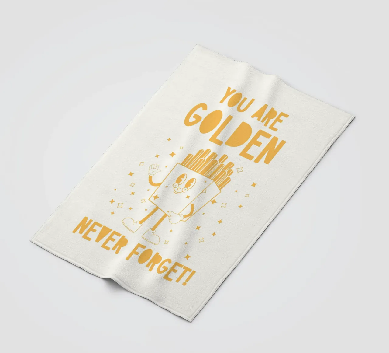Retro Pommes Caractère You Are Golden Never Forget Jaune Blanc plaid polaire de Studio Frances M