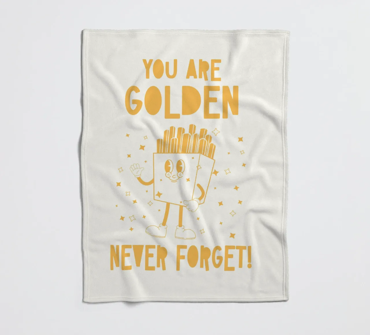 Retro Pommes Caractère You Are Golden Never Forget Jaune Blanc plaid polaire de Studio Frances M