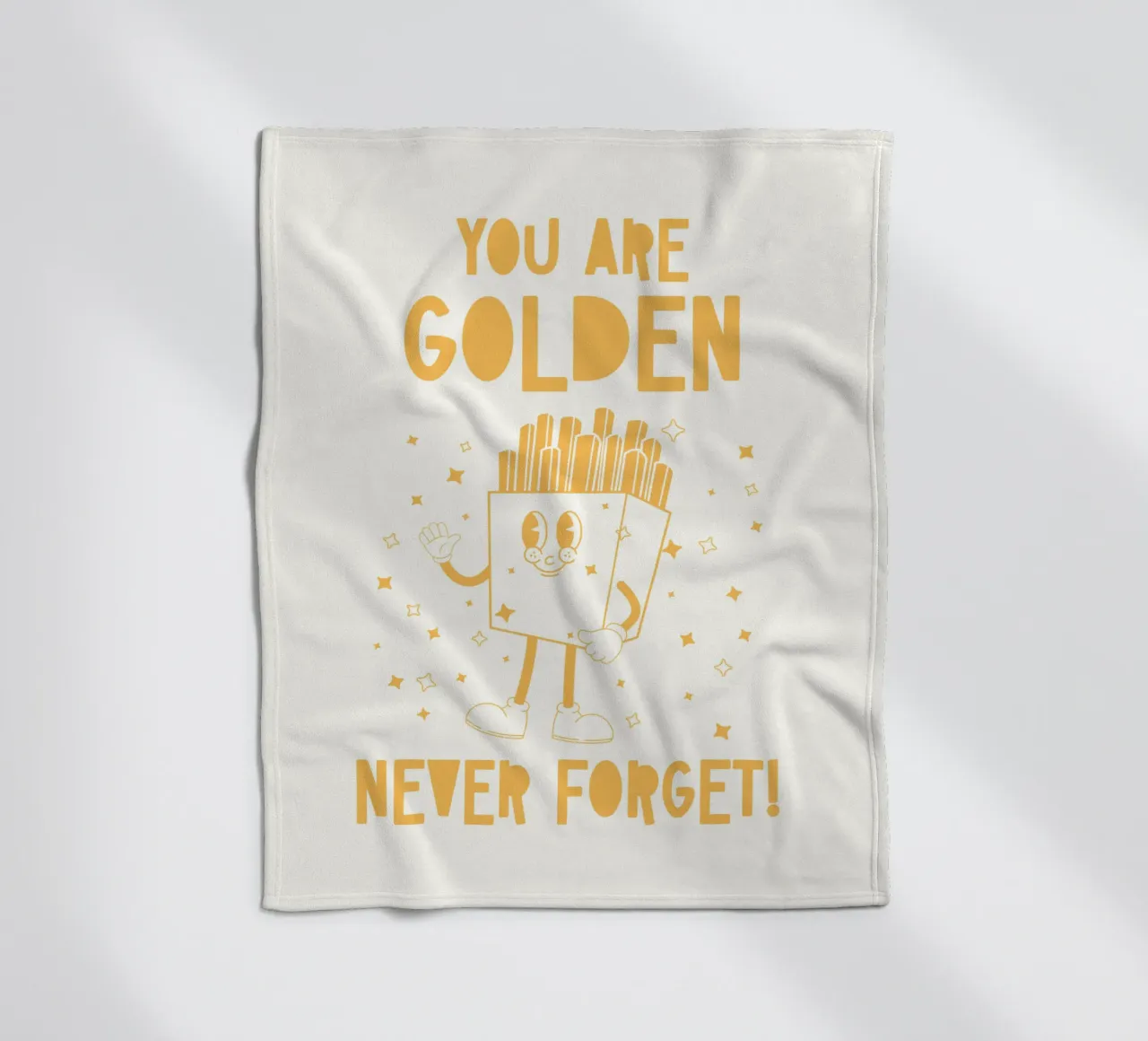 Retro Pommes Caractère You Are Golden Never Forget Jaune Blanc plaid polaire de Studio Frances M