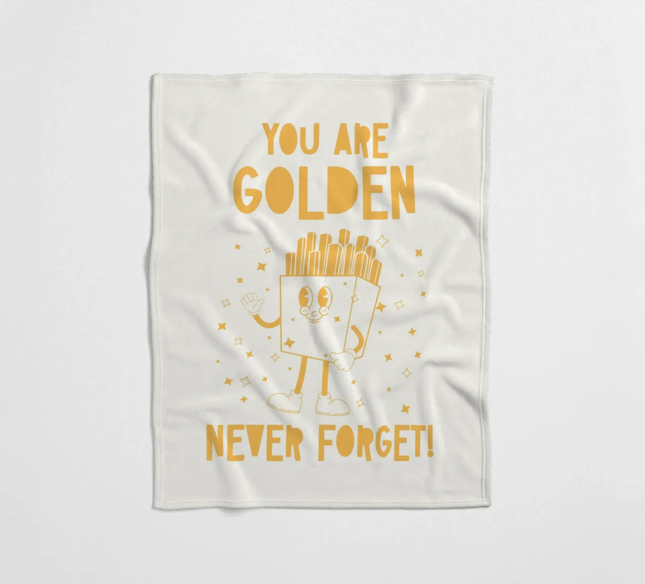 Retro Pommes Caractère You Are Golden Never Forget Jaune Blanc plaid polaire de Studio Frances M