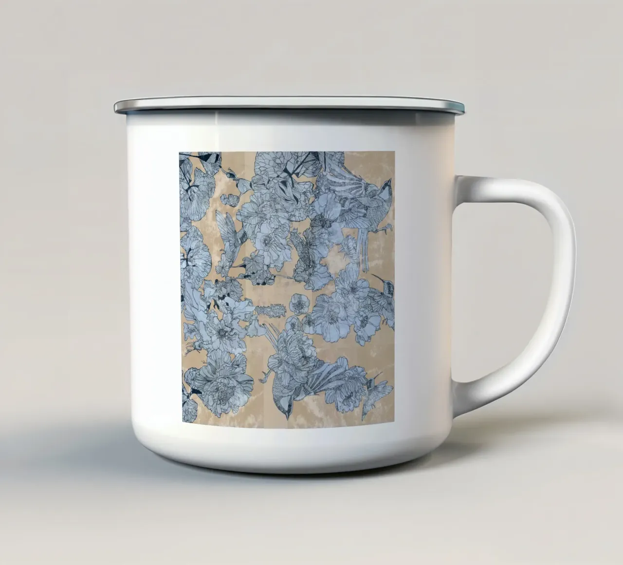 uccelli2 tazza in smalto da Giulio Iurissevich