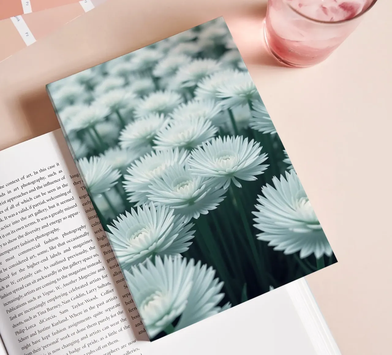 Luminous Whisper: A Field of Ethereal White Blossoms notebook by Artistic-shop