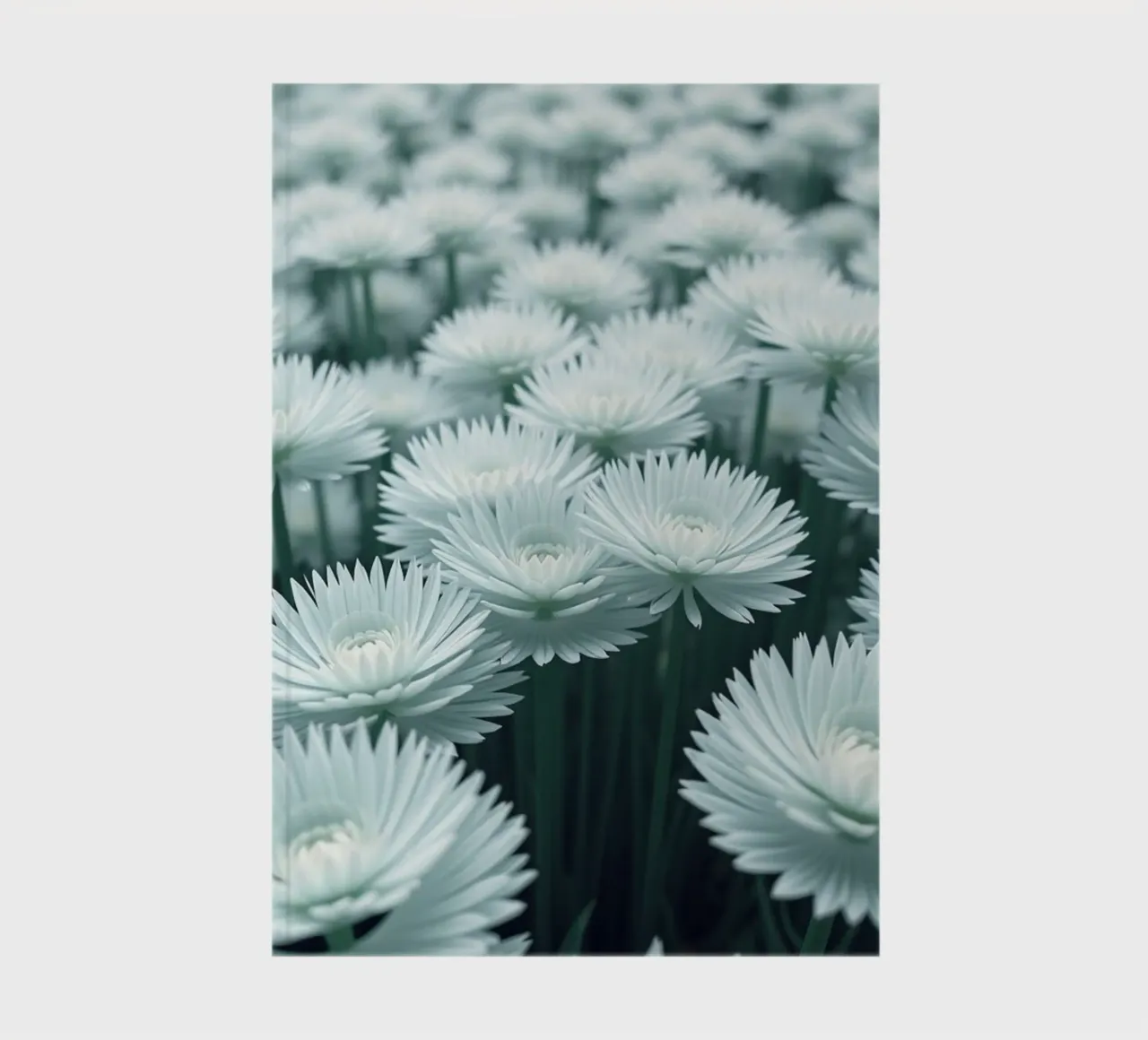 Luminous Whisper: A Field of Ethereal White Blossoms notebook by Artistic-shop