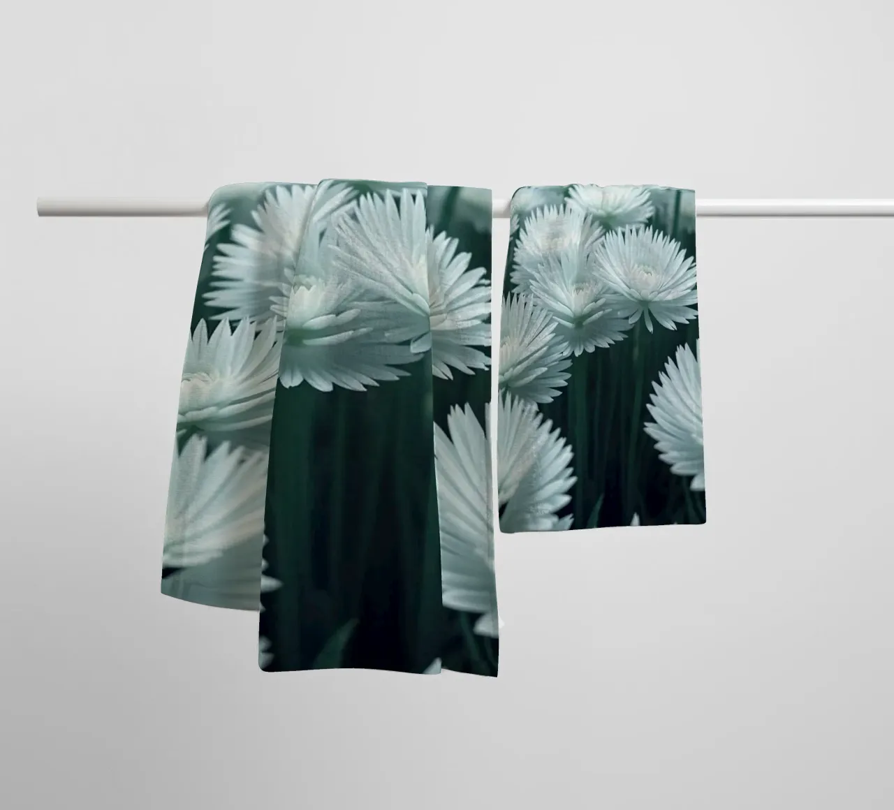 Luminous Whisper: A Field of Ethereal White Blossoms towel by Artistic-shop