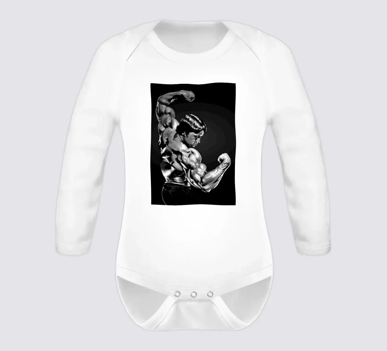 The Classic Bodybuilder long-sleeve baby romper by nabakumov