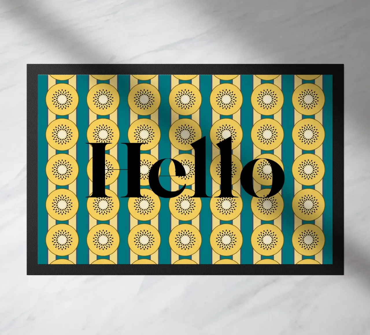 Kiwi rayé Jaune Vert paillasson de Studio Frances M