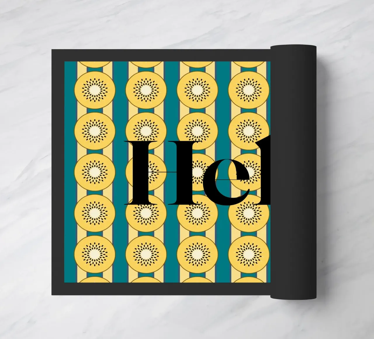 Kiwi rayé Jaune Vert paillasson de Studio Frances M