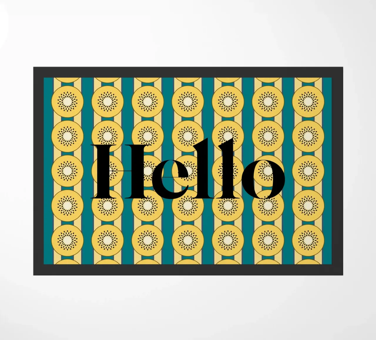 Kiwi rayé Jaune Vert paillasson de Studio Frances M