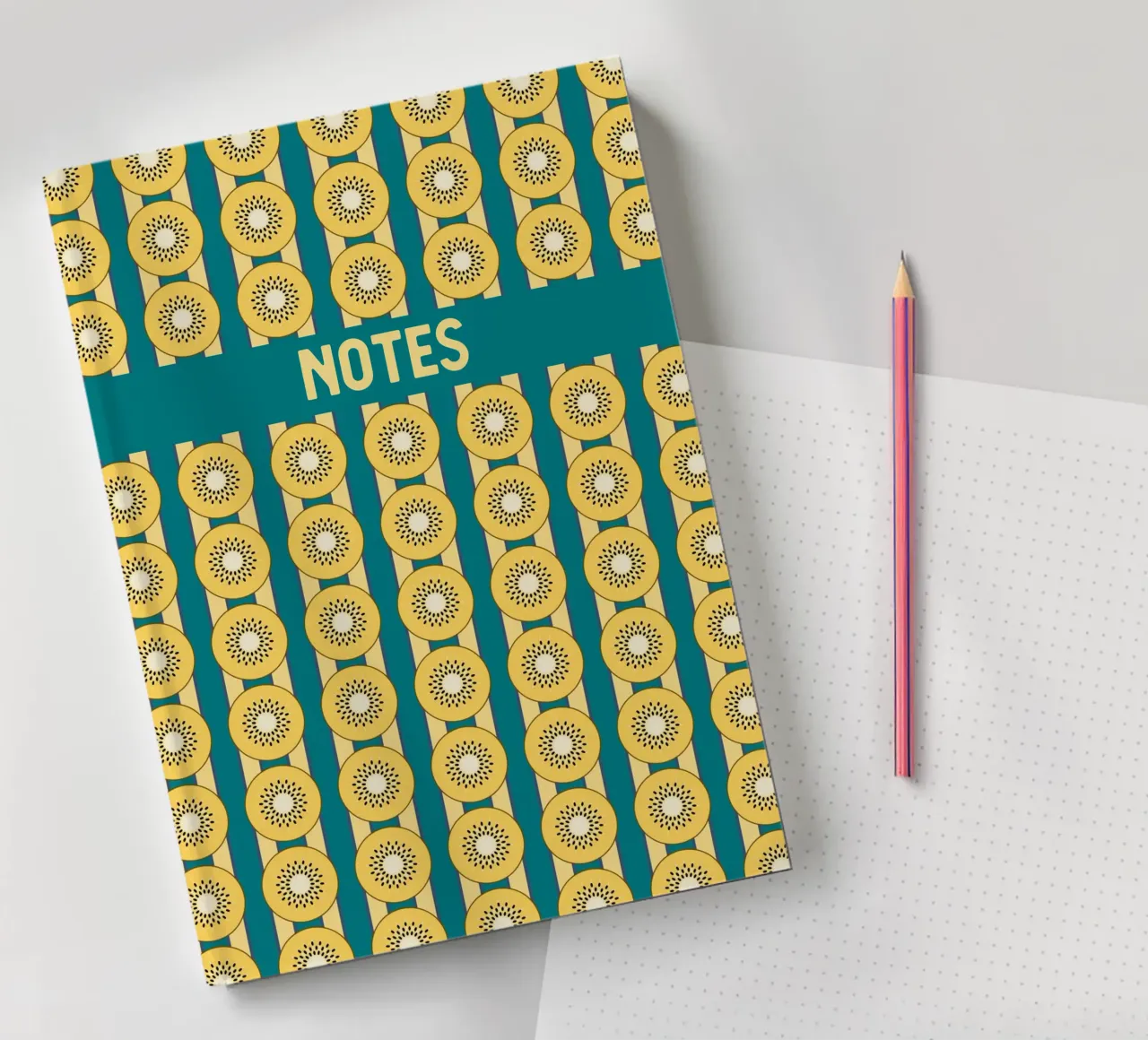 Kiwi rayé Jaune Vert carnet de notes de Studio Frances M