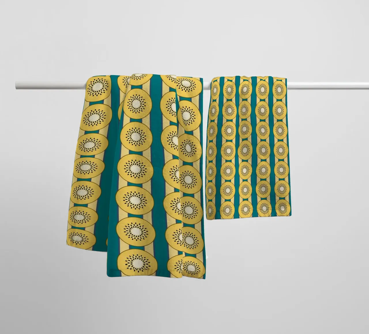 Kiwi rayé Jaune Vert serviette de bain de Studio Frances M