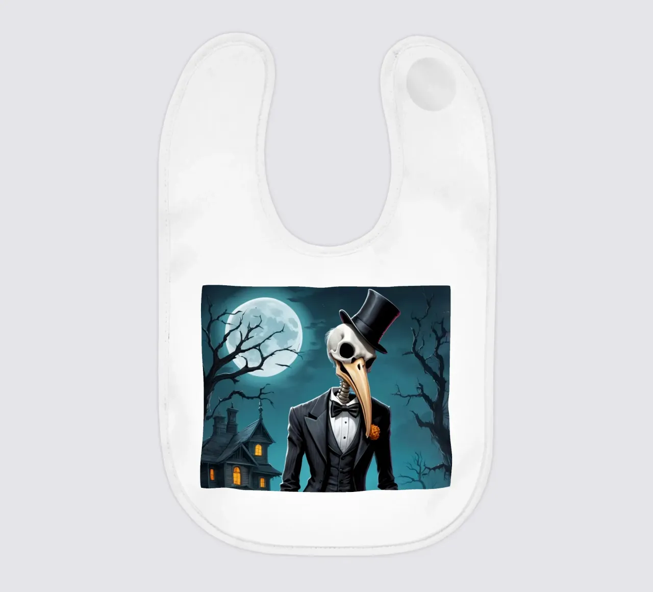 Scheletro in smoking con pala e zucca bavaglino da DesignDoodle