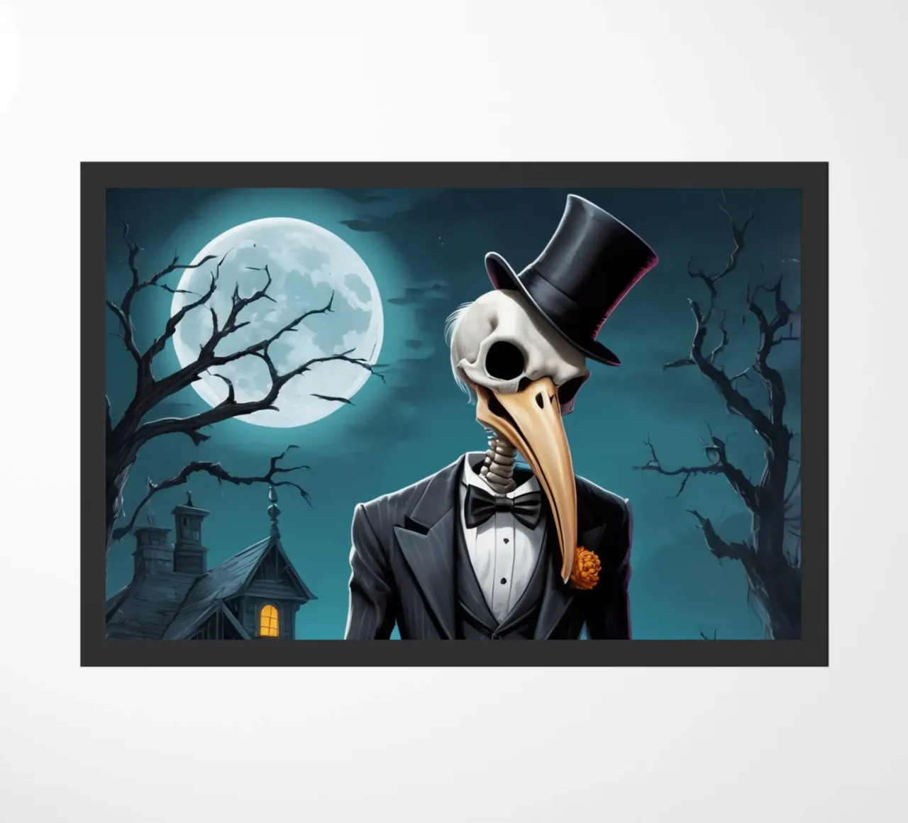 Scheletro in smoking con pala e zucca zerbino da DesignDoodle