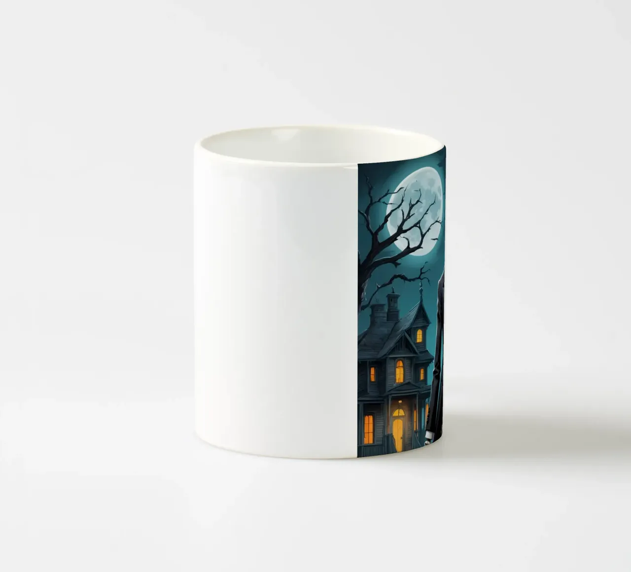 Scheletro in smoking con pala e zucca tazza in ceramica da DesignDoodle