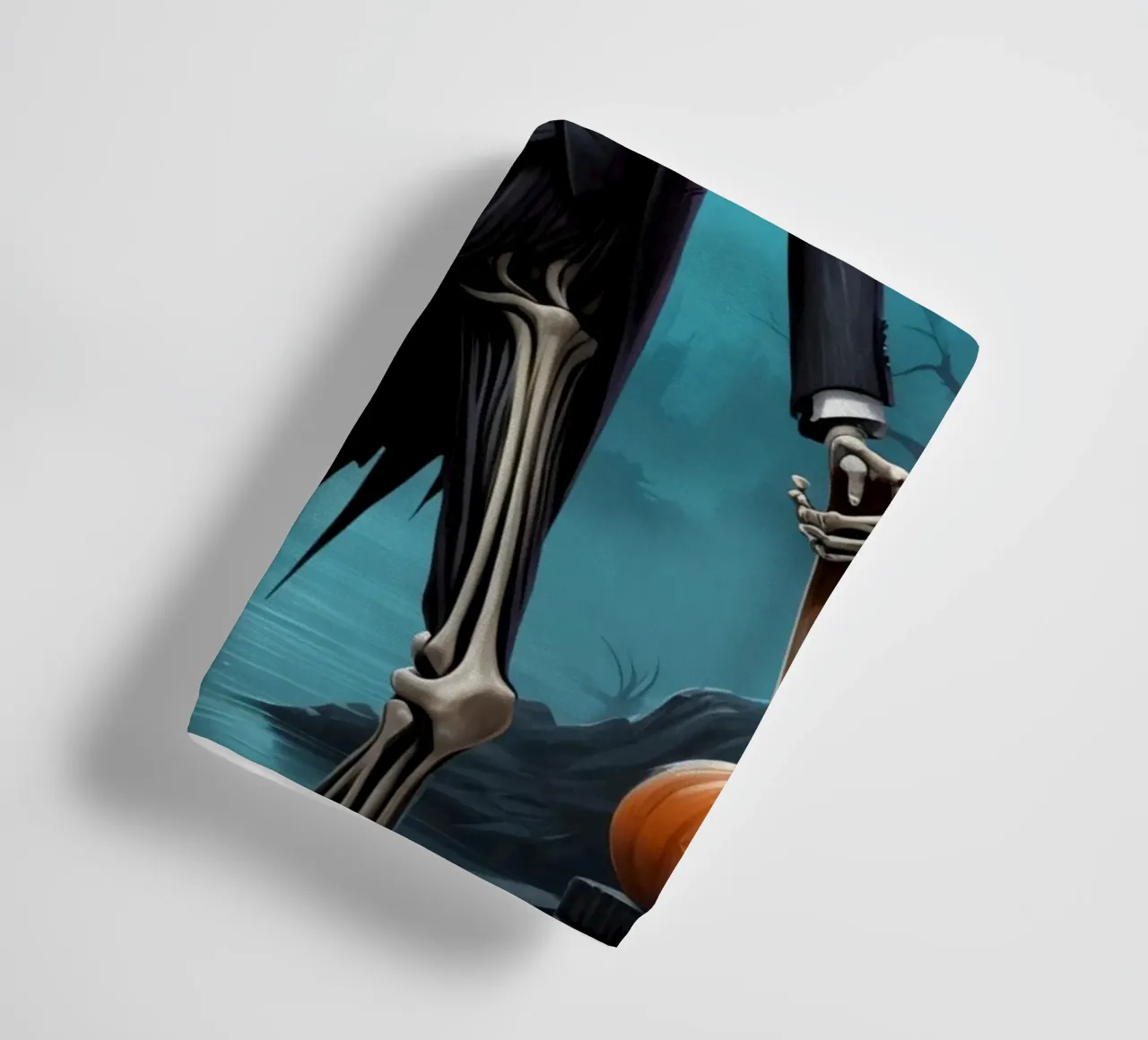 Scheletro in smoking con pala e zucca asciugamano da bagno da DesignDoodle