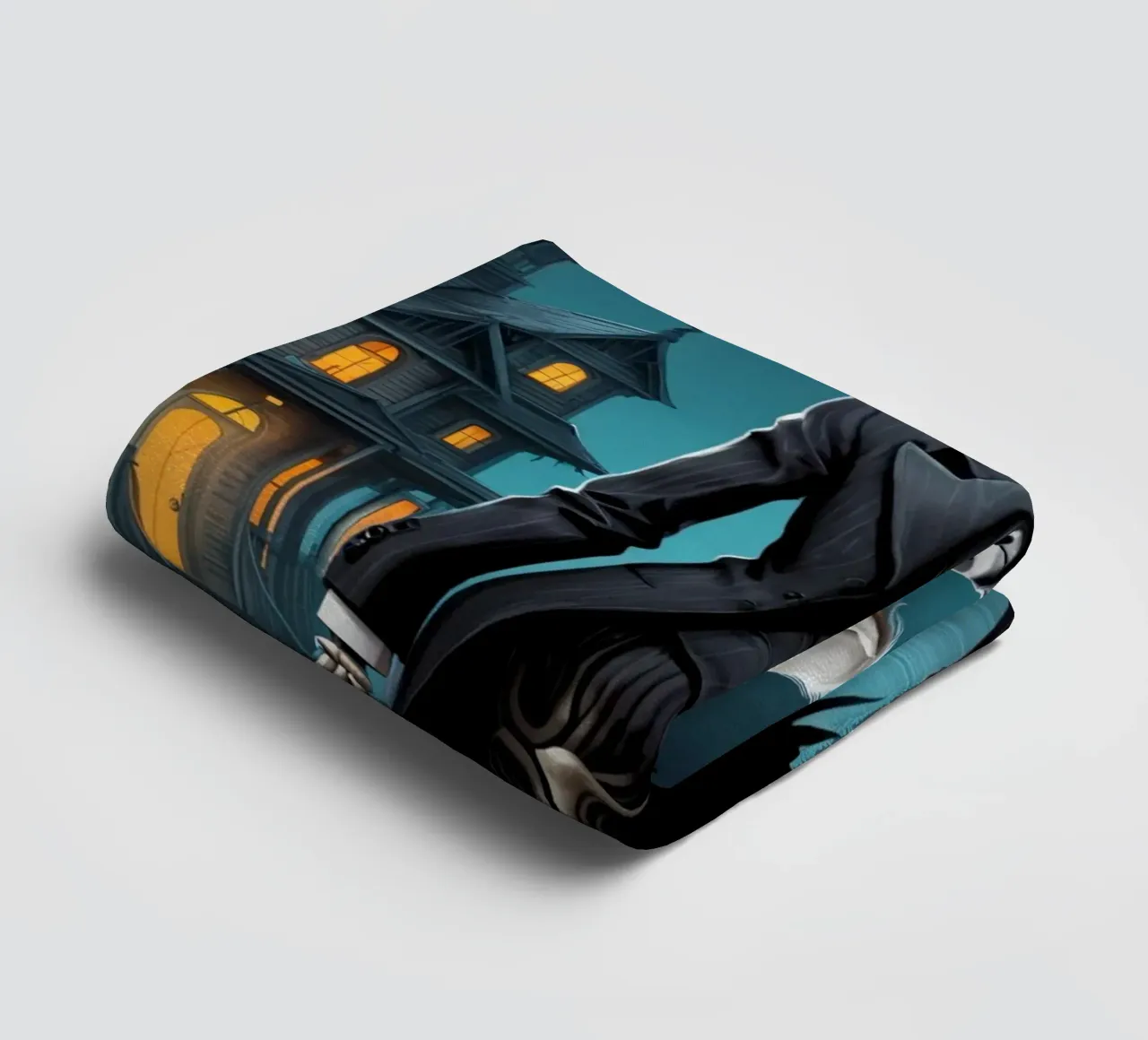 Scheletro in smoking con pala e zucca asciugamano da bagno da DesignDoodle