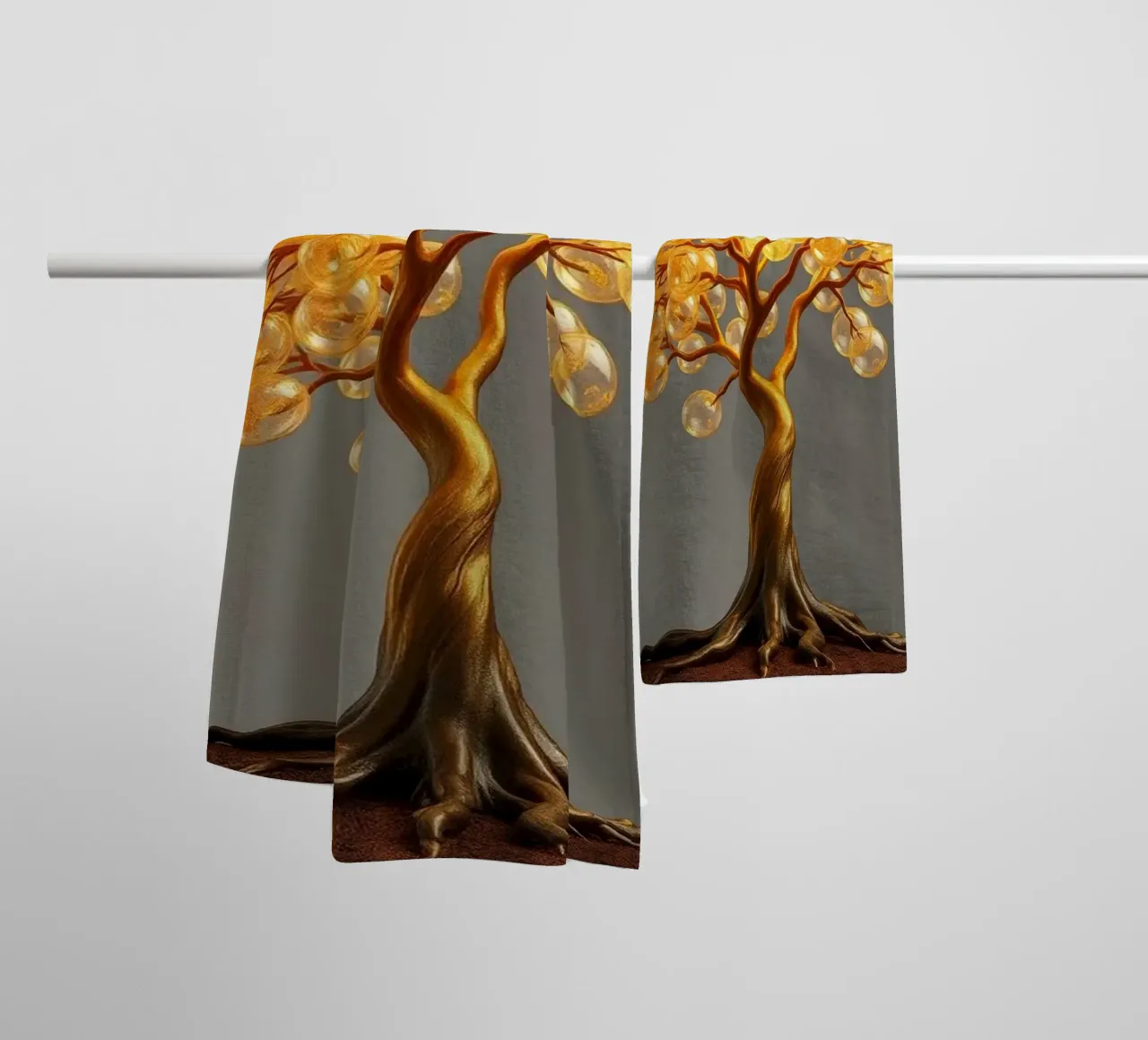 Golden Orb Tree of Abundance and Illumination Handtuch von Artistic-shop