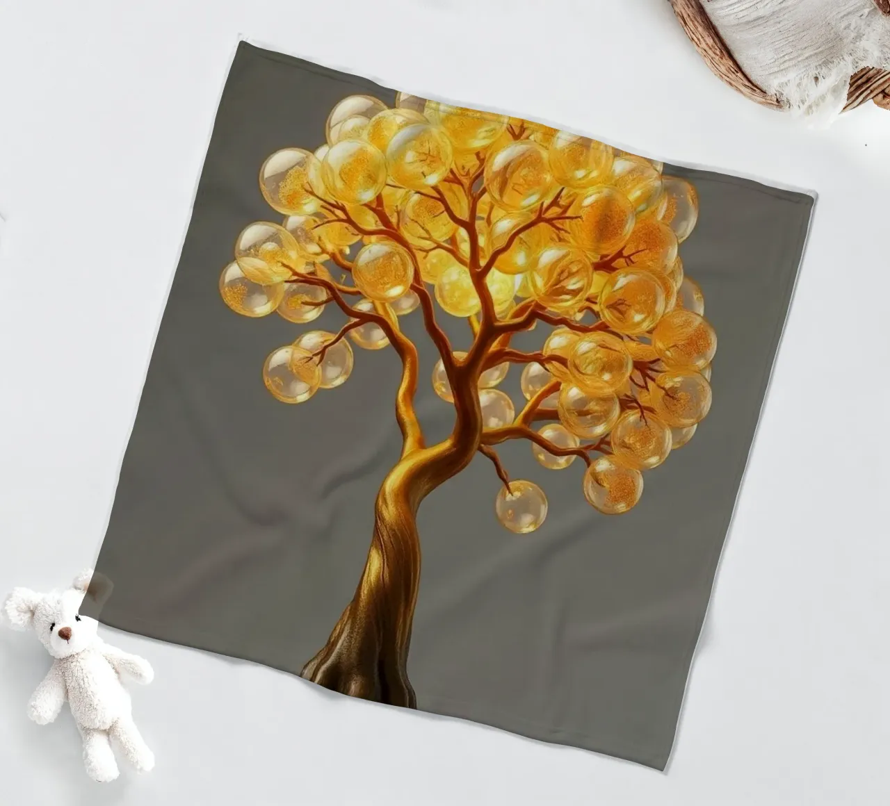 Golden Orb Tree of Abundance and Illumination Fleecedecke von Artistic-shop